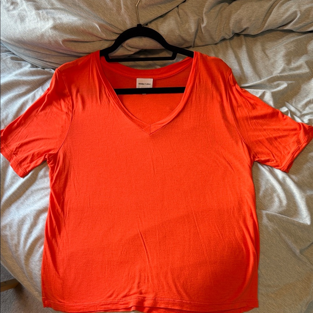 Bright Orange V-Neck Women's Tee